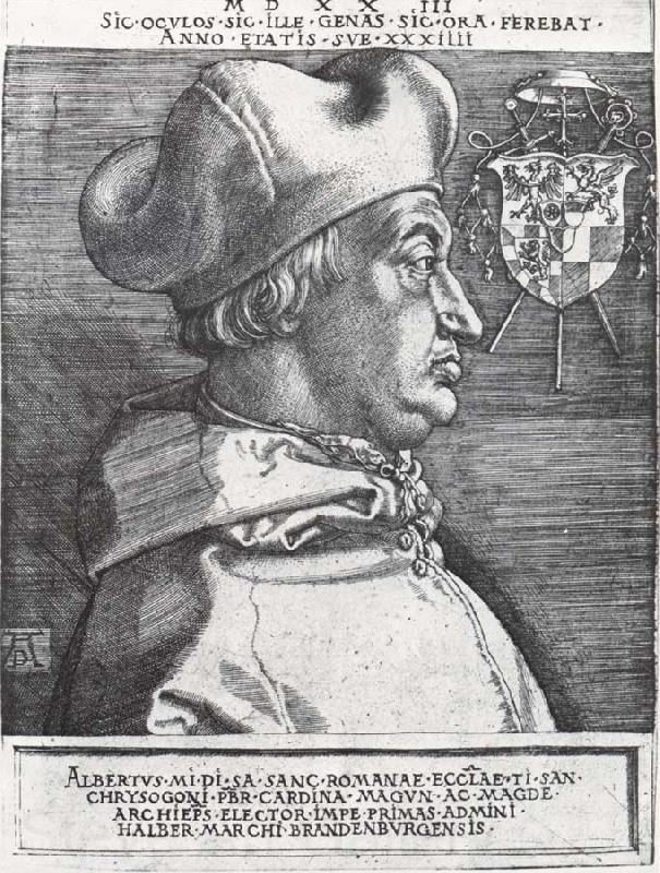 Albrecht Durer Cardinal Albrecht of Bran-Denburg in portrait Germany oil painting art